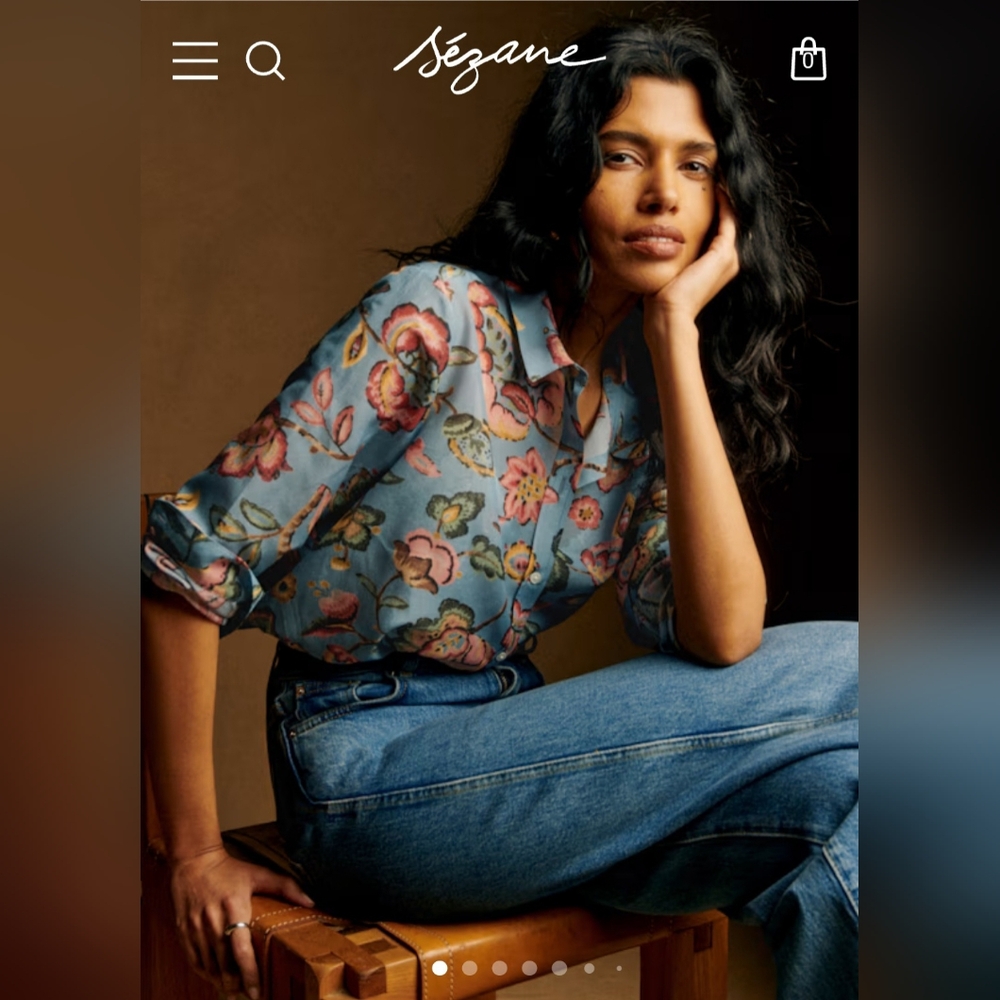 Sezane Pierro Blue Blouse